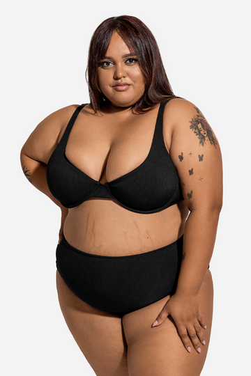 Bacon Bikinis Bikini Top Selena Top // Black Rib